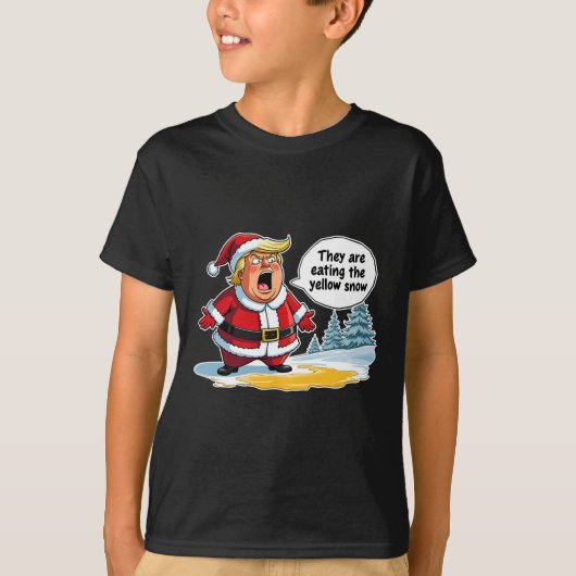 クリスマストランプサンタクロース彼らは食べクリスマスの目である Tシャツ (正面)