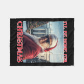 クリスマストランプサンタ・セルフィーWhitの家に行く フリースブランケット (正面(横))