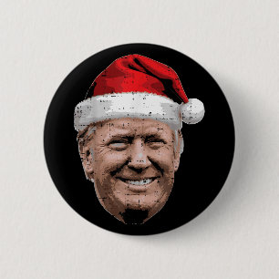クリスマストランプフェイスサンタ面白いXmasミーム 缶バッジ