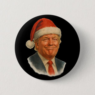 クリスマストランプフェイスサンタ面白いXmasミーム 缶バッジ