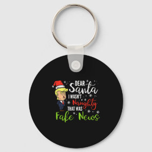 クリスマストランプ親愛なるサンタのフェイクニュースおもしろXmas私 キーホルダー