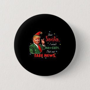 クリスマストランプ サンタ様へ フェイクニュース おもしろ Xmas トラ 缶バッジ