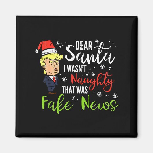 クリスマストランプ サンタ様へ 偽ニュース おもしろ クリスマス マグネット (正面)