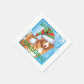 クリスマストラー スタンダードカクテルナプキン (角)