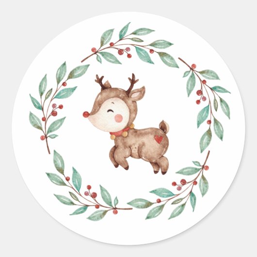 クリスマストリのリース ラウンドシール (正面)