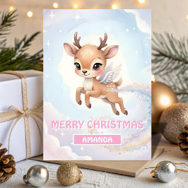 クリスマストリの赤ちゃんトナカイの飛行 シーズンカード