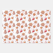 クリスマストリオ – クッキー、ホリーベリー、セーター ラッピングペーパーシート (正面3)