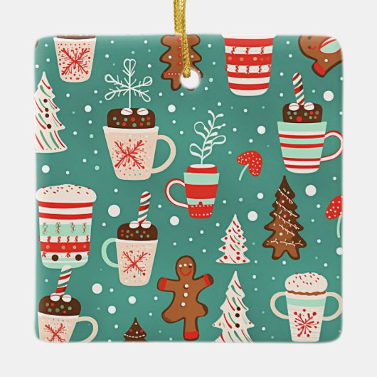 クリスマストリッ子供へト セラミックオーナメント (正面)