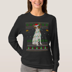 クリスマストリトウモロコシサンタ帽子ブリタニースパニエル犬の醜い Tシャツ