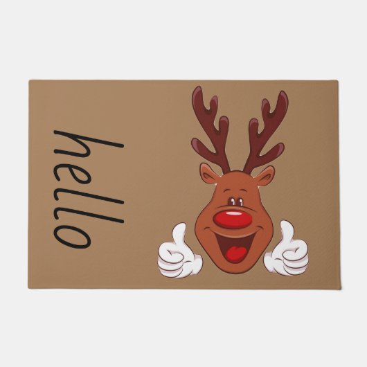 クリスマストリトウモロコシ顔玄関マット ドアマット (正面)
