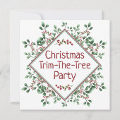 クリスマストリム – ザ – ツリー – パーティー-招待状 招待状 (正面)