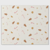 クリスマストリーツジンジャーブレッド+キャンディーケーン ラッピングペーパー (フラット)