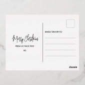 クリスマストリートを待つカスタムDog Photo 箔シーズンポストカード (裏面)