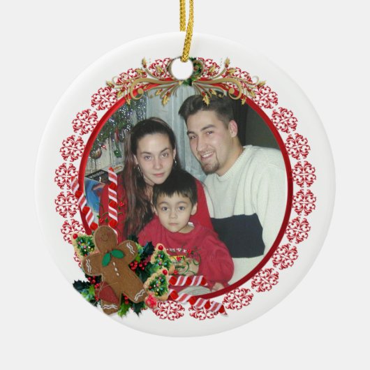 クリスマストリートオーナメントジンジャーブレッドマン セラミックオーナメント (正面)