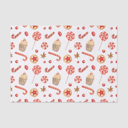 クリスマストリートキャンディカップケーキフェスティバルスイーツ 薄葉紙 (正面)