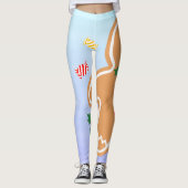 クリスマストリートジンジャーブレッドマンキャンディケーン レギンス (正面)