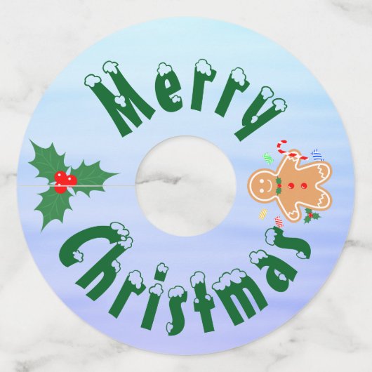 クリスマストリートジンジャーブレッドマンキャンディケーン ワイングラスタグ (正面)