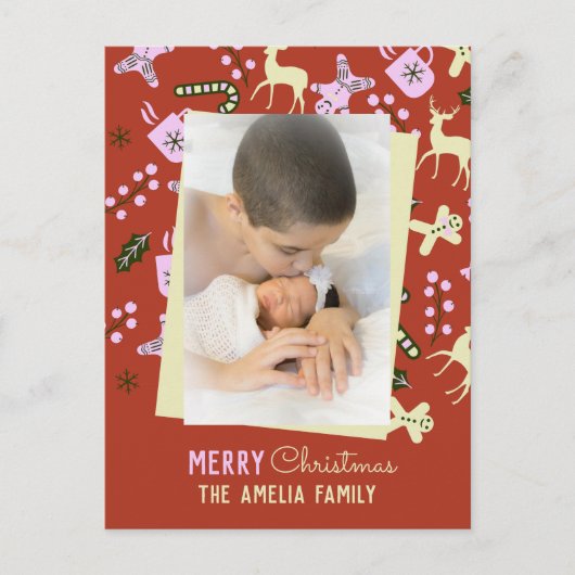 クリスマストリートホリデーフェスティバルファミリーフォト ポストカード (正面)