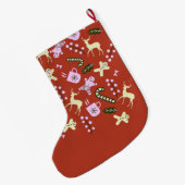 クリスマストリートホリデーフェスティバルファミリーフォト ラージクリスマスストッキング (裏面 (吊り時))