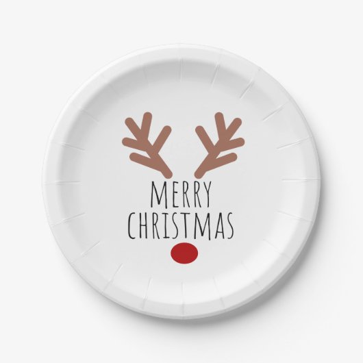 クリスマストリートボックストナカイ〔雄ジカの〕枝角 ペーパープレート (正面)