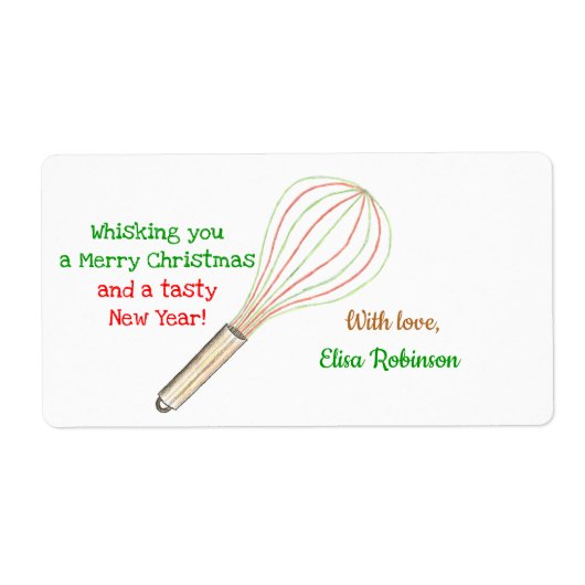 クリスマストリートラベル/ベーキングラベル（赤い緑） ラベル (正面)