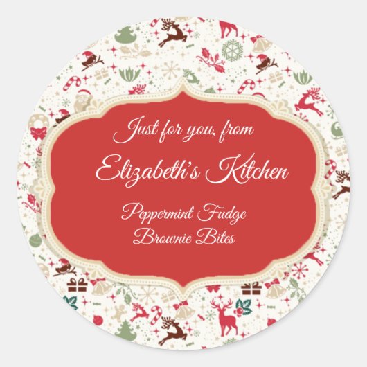 クリスマストリート, 「キッチンから」,カスタム ラウンドシール (正面)