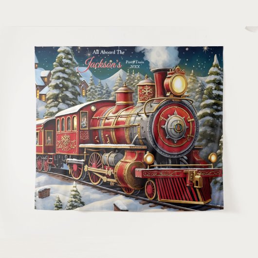 クリスマストレインの背景に乗り込む タペストリー (正面(横))