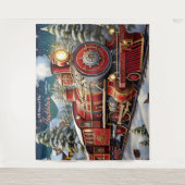 クリスマストレインの背景パネル タペストリー (正面)