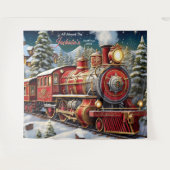 クリスマストレインの背景 タペストリー (正面(横))