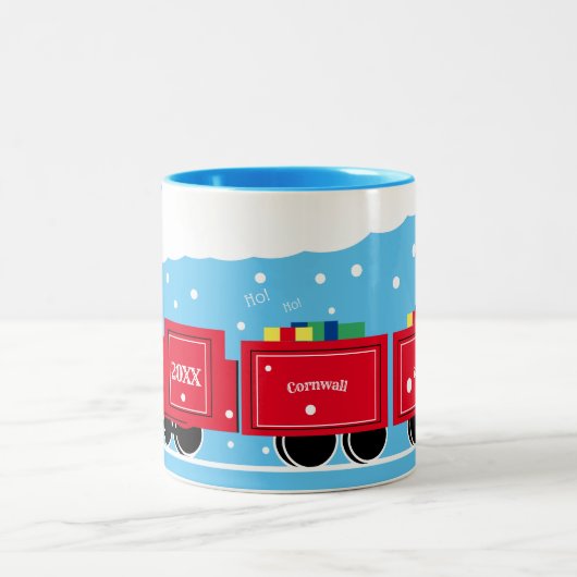 クリスマストレインの贈り物 ツートーンマグカップ (中央)