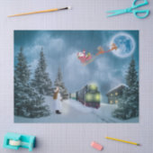 クリスマストレインティッシュペーパー 薄葉紙 (クラフト)