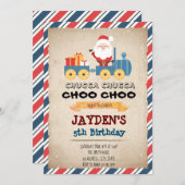 クリスマストレインパーティの招待状 招待状 (正面/裏面)