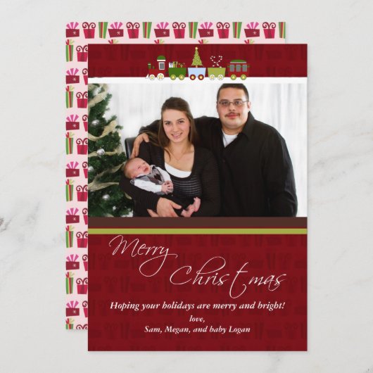 クリスマストレインフォトクリスマスカード シーズンカード (正面/裏面)