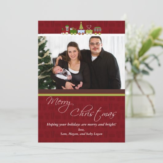 クリスマストレインフォトクリスマスカード シーズンカード (スタンド正面)