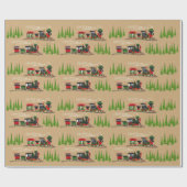 クリスマストレインラッピング紙 ラッピングペーパー (フラット)