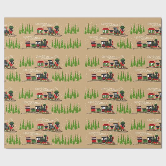 クリスマストレインラッピング紙 ラッピングペーパー (シーム)
