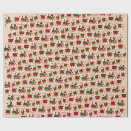 クリスマストレインラッピング紙 ラッピングペーパー