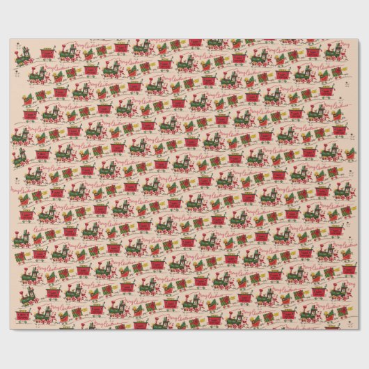 クリスマストレインラッピング紙 ラッピングペーパー (フラット)