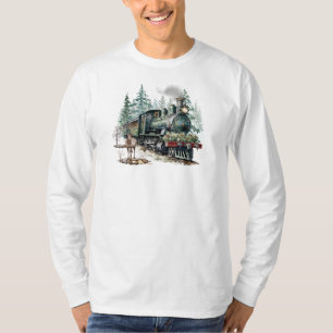 クリスマストレイン長袖Tシャツ Tシャツ