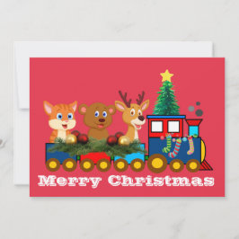 クリスマストレイン フラット ホリデーカード