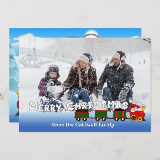 クリスマストレイン(煙の挨拶用フォトカード付き) シーズンカード (正面/裏面)