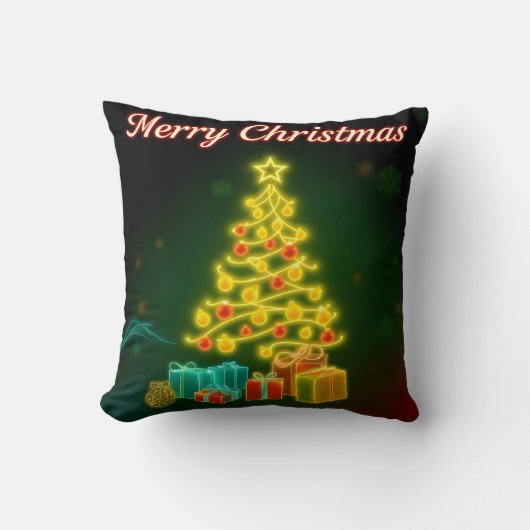 クリスマストレンディーネオンホリデーコレクション クッション (正面)