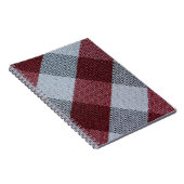 クリスマストレンディー格子模様（赤と灰色） ノートブック (右側)