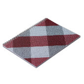 クリスマストレンディー格子模様（赤と灰色） ノートブック (左側)