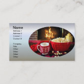 クリスマストレート – ポップコーンとホットサイダー 名刺 (正面)