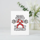 クリスマストレーニングユーモア – Santa Claus Squat シーズンポストカード (スタンド正面)