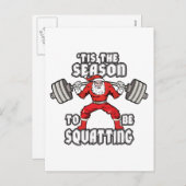 クリスマストレーニングユーモア – Santa Claus Squat シーズンポストカード (正面/裏面)