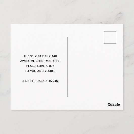 クリスマストレーラーキャンパーアウトドアジーテーマありがとう ポストカード (裏面)