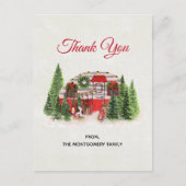 クリスマストレーラーキャンパーアウトドアジーテーマありがとう ポストカード (正面)