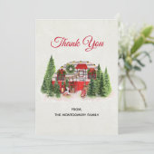 クリスマストレーラーキャンパーアウトドアジーテーマ サンキューカード (スタンド正面)